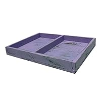 Large Two Compartment Divided Wood Display Tray - 32