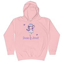 “Peace Is Sweet” Positive Kids Hoodie Sweatshirt Anime Kawaii Cozy Baby Pink
