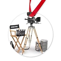 Enidgunter Movie Composition. Vintage Camera, Round Christmas Ornament