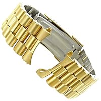 22mm Hirsch Gold Stainless Steel Security Clasp Mens Watch Band 5041