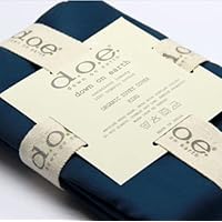 Down Etc Luxury Hotel Bedding 4-Pieces D.O.E. Down on Earth® Collection 300 Thread Count 100% Organic Cotton Sheet Set and Pillowcases, Queen Size, Navy Blue