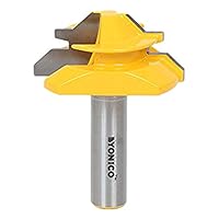 YONICO Lock Miter Router Bit 45 Degree - Up to 3/4-Inch Stock 1/2-Inch Shank 15127