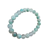 Natural Very Rare Ajoite 12mm rondelle smooth 7inch Semi-Precious Gemstones Beaded Bracelets for Men Women Healing Crystal Stretch Beaded Bracelet Unisex