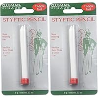 Clubman Pinaud Styptic Pencil Travel Size 0.33 oz (Pack of 2)
