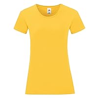 Fruit of the Loom Womens/Ladies Iconic T-Shirt (S) (Sunflower Yellow)