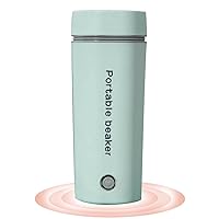 110V Electric Heated Travel Mug 350ML Smart Heating Water Bottle Leakage-free Portable Electric Kettles with 5 Minutes Fast Boiling/Anti-dry Protection for Coffee, Milk