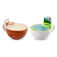 MAX'IS Creations | The Mug with a Hoop & The Golf Mug with a Green | Basketball and Golf Coffee Mugs Gift Set
