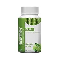 Biotin Capsules (60 Capsules) for Men & Women | Ideal for Hair Repair, Growth & Damage Control | Healthy & Glowing Skin | Stronger Nails | Vitamin B7 | 100% Vegetarian
