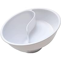 Never Soggy Cereal Bowl Anti Soggy Separated Double Dipper Bowl Keeps Cereal Fresh Crunchy for Yogurt Fries Berries-White