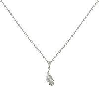 Les Poulettes Jewels - Rhodium Silver Necklace Bird Feather