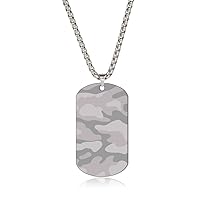 Dog Tag Military Necklace For Men Women Stainless Steel Personalized Camouflage Hip Hop Military Dog Tags Pendant Necklace Jewelry Gift