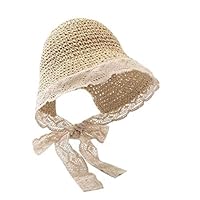 Children's Straw Hats Sunscreen capscreen Cap Hat All-Match Breathable Straw Hats for Outdoor Travel Sunscreen capscreen capshade Hat (Color : Natural, Size : 49-54cm)