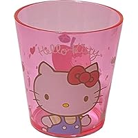 Sanrio Hello Kitty Plastic Cups 7.8 × 8.5 × 7.8 cm 260ml Dinnerware Drinkware Saucers Kitchen (Red)