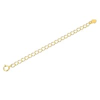 2pcs Adabele Authentic Gold Plated Sterling Silver Jewelry Making Cable Chain Extender Cute Removable Adjustable 6 inch Extension for Necklace Anklet Bracelet SS300-6