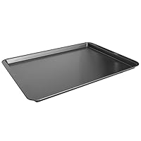 Large Non-Stick Steel Cookware Sheet Tray by Home Basics | Perfect for Cookies & Pastries | Easy-to-Clean | Oven & Dishwasher Safe | 15 x 21 Inches with Side Handles