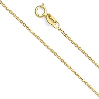 14K 1.2mm Side DC Rolo Cable Chain - Length:: 16