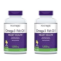 Natrol Omega-3 1000mg Fish Oil Softgels, 150 Count (Pack of 2)