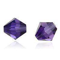 200pcs Adabele Austrian 6mm Faceted Loose Bicone Crystal Beads Purple Velvet Compatible with Swarovski Crystals Preciosa 5301/5328 SSB627