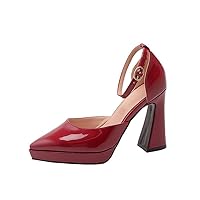 Mary Jane Heels for Women Bow Lolita Platform High Heels Kawaii Shoes Dress Round Toe Pumps
