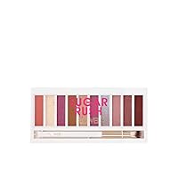 FLOWER BEAUTY Shimmer + Shade Eyeshadow Palette - Neutral Colors + Ten Shades - Mix + Layers Shades - Easily Blendable + Rich Color Payoff - Brush Included (Sugar Rush)