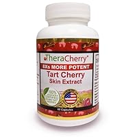 All Natural Montmorency Tart Cherry Antioxidant Supplement - Organic Grown Tart Cherries - 8X's More Potent Skin Extract - Highest Natural Source of Melatonin, 60 Capsules