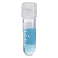 RingSeal Cryogenic Vials, 2.0ml, Sterile, External Threads, Attached Screwcap with O-Ring Seal, Case of 500, Globe Scientific 3032-2-RB