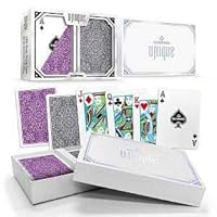 Copag Unique Luxury Black/Purple Poker Size Standard Index 2 Deck Setup
