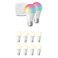 Zigbee Smart Light Bulbs Starter Kit Multicolor 2 Pack Bundle Zigbee Smart Light Bulbs That Work with Alexa Soft White 8 Pack