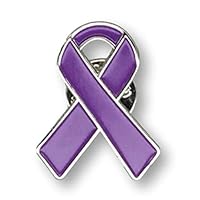 1 Pancreatic Cancer Awareness Jewelry-Quality Enamel Ribbon Pin With Clutch Clasp Pin - Show Your Support For Pancreatic Cancer Awareness