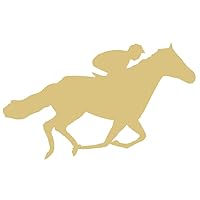 Jockey Horse Cutout Unfinished Wood Door Hanger Horse Racing Derby Horse Arena MDF Shaped Canvas Style 1 (6