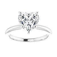 2 CT Heart Cut VVS1 Colorless Moissanite Engagement Ring Set, Wedding/Bridal Ring Set, Sterling Silver Vintage Antique Anniversary Best Ring Sets Gift for Wife