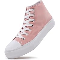 Platform Sneakers Canvas Fashion Lace Up Classic Casual Walking Shoes High Tops Canvas Shoes Casual Tennis Shoes