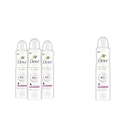 Dove Advanced Care Antiperspirant Deodorant Spray Clear Finish 3 Count and Single Invisible Antiperspirant Deodorant Tested on 100 Colors 72-Hour Odor and Sweat Protection