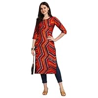Shirley 3/4 sleeve indian ethnic cotton blend digital printed with artistic colorfull kurti for women