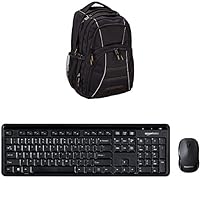 Amazon Basics AmazonBasics Laptop Backpack Wireless Computer Keyboard and Mouse Combo