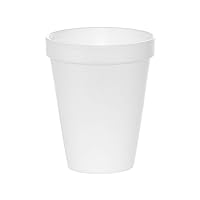 Tezzorio (100 Count) 10 oz White Foam Cups, Foam Drinking Cups, Disposable Insulated Foam Cups for Hot/Cold Drinks