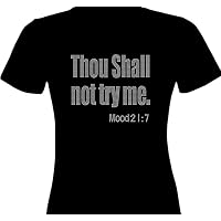 Thou Shall Not Try me Rhinestone Transfer Bling Iron on for Shirt and Hoodie Black Tee