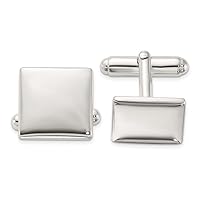 925 Sterling Silver Polished Square Cuff Links Measures 14.7x14.7mm Wide Jewelry for Men