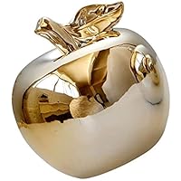 Apple Ornament Artificial Apples Ceramic Statues Sculpture for Wedding Birthday Party Favor Gifts - Golden