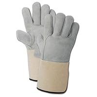 T374DPG-L Top Gunn T374DPG Select Cow Split Full Leather Double-Palm, 2XL, Gray , Large (Pack of 12)