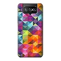 R3477 Abstract Diamond Pattern Case Cover for ASUS ZenFone 7 Pro
