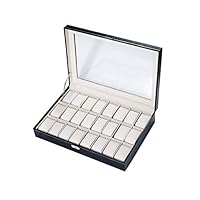 1Pc Black High-End Pu Leather Watch Box Case Professional Holder Organizer for Clock Watches Jewelry Organizer Boxes