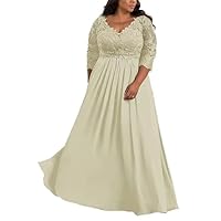 Mother of The Bride Dresses for Wedding Lace Plus Size Wedding Guest Dress V Neck Mother of The Groom Dresses