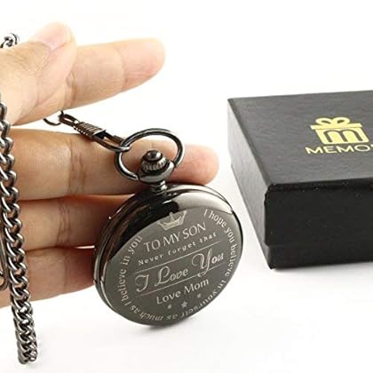 memory gift to My Son - Love Mom from Mother to Son Gifts from a Mother to a Son Pocket Watch Alfy