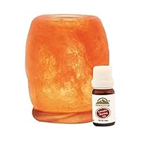 Natural Aroma Therapy Salt Lamp with Essential Oil, Hand Carved Crystal Salt Lamp with Neem Wooden Base, Salt Lamp LED Bulb, (ETL Certified)