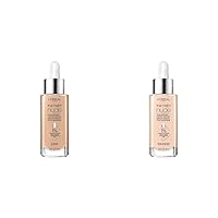 L'Oreal Paris True Match Nude Hyaluronic Tinted Serum Foundation Bundle with Shades Light 2-3 and Very Light 0.5-2, 1 fl oz Each
