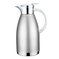 61oz Coffee Carafe Airpot Insulated Coffee Thermos Urn Stainless Steel Vacuum Thermal Pot Flask for Coffee, Hot Water, Tea, Hot Beverage - Keep 12 Hours Hot, 24 Hours Cold (Silver) …