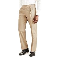 Dockers Men's Classic Fit Signature Lux Cotton Stretch Pants-Pleated (Regular and Big & Tall)
