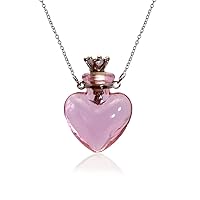 1PC 1PC Colorful Heart Vial Perfume Bottle Necklaces Stainless Steel Chain Make a Wish Aroma Essential Oil Diffuser Pendant necklace Women Jewelry