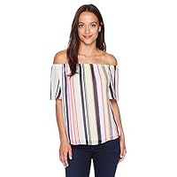 London Times Women's Petite Off Shoulder Swing Sleeve Top